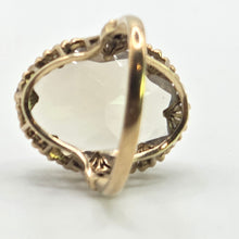 Load image into Gallery viewer, 2987: Vintage: 9ct Gold Pale Green Quartz Statement Cocktail Ring