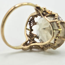 Load image into Gallery viewer, 2987: Vintage: 9ct Gold Pale Green Quartz Statement Cocktail Ring