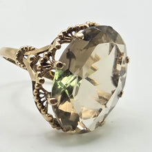 Load image into Gallery viewer, 2987: Vintage: 9ct Gold Pale Green Quartz Statement Cocktail Ring