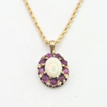 Load image into Gallery viewer, 2842: Vintage 9ct Gold Op[al Rubies Pendant & 9ct Gold Necklace- From 1980