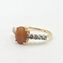Load image into Gallery viewer, 2844; Vintage & Rare 9ct Gold Fire Opal Blue Spinals Dress Ring