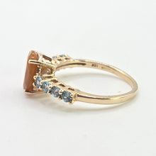 Load image into Gallery viewer, 2844; Vintage & Rare 9ct Gold Fire Opal Blue Spinals Dress Ring