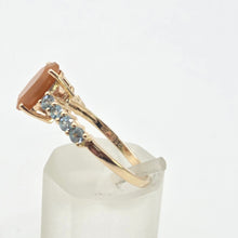 Load image into Gallery viewer, 2844; Vintage & Rare 9ct Gold Fire Opal Blue Spinals Dress Ring