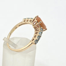 Load image into Gallery viewer, 2844; Vintage & Rare 9ct Gold Fire Opal Blue Spinals Dress Ring