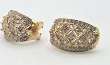 Load image into Gallery viewer, 2845: Vintage 9ct Gold 78 Natural Diamonds Stud Clip Earrings