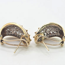 Load image into Gallery viewer, 2845: Vintage 9ct Gold 78 Natural Diamonds Stud Clip Earrings