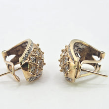 Load image into Gallery viewer, 2845: Vintage 9ct Gold 78 Natural Diamonds Stud Clip Earrings
