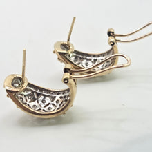 Load image into Gallery viewer, 2845: Vintage 9ct Gold 78 Natural Diamonds Stud Clip Earrings