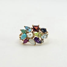 Load image into Gallery viewer, 2848: Vintage 9ct God "Tutti Frutti" Multi-Gemstone Dress Ring