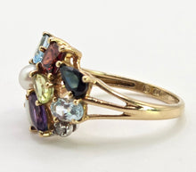 Load image into Gallery viewer, 2848: Vintage 9ct God "Tutti Frutti" Multi-Gemstone Dress Ring