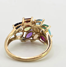 Load image into Gallery viewer, 2848: Vintage 9ct God "Tutti Frutti" Multi-Gemstone Dress Ring