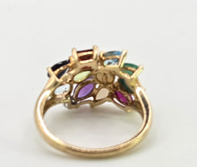 Load image into Gallery viewer, 2848: Vintage 9ct God "Tutti Frutti" Multi-Gemstone Dress Ring