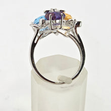 Load image into Gallery viewer, 2852: Vintage 9ct Gold Topaz, Citrine, Amethyst 16 Natural Diamonds Cocktail Ring