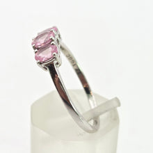 Load image into Gallery viewer, 2860: Vintage 9ct White Gold Pink Sapphires Trilogy Ring