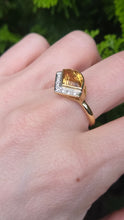 Load image into Gallery viewer, 2952: Vintage & Rare Hessonite Garnet Sparkling Natural Diamonds Statement Ring
