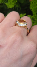 Load image into Gallery viewer, 2952: Vintage & Rare Hessonite Garnet Sparkling Natural Diamonds Statement Ring