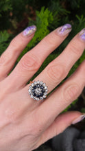 Load image into Gallery viewer, 1947: Vintage: 18ct Gold French Blue Sapphires Diamonds (1.05ct) Target Ring- Fabulous