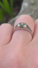 Load image into Gallery viewer, 6411: Vintage: Platinum Green Garnet Tsavorite Solitaire Ring