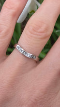Load image into Gallery viewer, 2673: Vintage Platinum Natural Diamonds Wishbone Dress/Stacker Ring