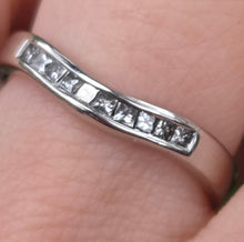 Load image into Gallery viewer, 2673: Vintage Platinum Natural Diamonds Wishbone Dress/Stacker Ring