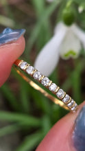 Load image into Gallery viewer, 2980: Vintage 18ct Gold 11 natural Sparkling Diamonds Half-Eternity/Stacker Ring