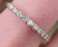Load image into Gallery viewer, 2980: Vintage 18ct Gold 11 natural Sparkling Diamonds Half-Eternity/Stacker Ring