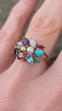 Load image into Gallery viewer, 2848: Vintage 9ct God "Tutti Frutti" Multi-Gemstone Dress Ring