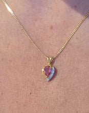 Load image into Gallery viewer, 2837 Vintage 18ct Gold Necklace & Pendant Pink Sapphire Diamonds