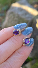 Load image into Gallery viewer, 2664: Vintage 9ct Gold Amethyst Stud Earrings