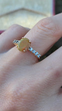 Load image into Gallery viewer, 2844; Vintage & Rare 9ct Gold Fire Opal Blue Spinals Dress Ring