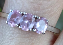 Load image into Gallery viewer, 2860: Vintage 9ct White Gold Pink Sapphires Trilogy Ring