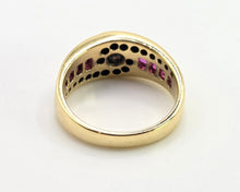 Load image into Gallery viewer, 2836: Vintage 18ct Gold Rubies Natural Sparkling Diamonds Dress Ring