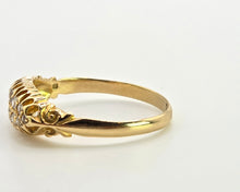 Load image into Gallery viewer, 2857: Antique 18ct Gold 12 Natural Old Cut Diamonds "Boat" Ring- From 1911