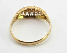 Load image into Gallery viewer, 2857: Antique 18ct Gold 12 Natural Old Cut Diamonds "Boat" Ring- From 1911