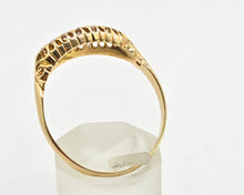 Load image into Gallery viewer, 2857: Antique 18ct Gold 12 Natural Old Cut Diamonds "Boat" Ring- From 1911