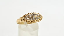 Load image into Gallery viewer, 2857: Antique 18ct Gold 12 Natural Old Cut Diamonds "Boat" Ring- From 1911
