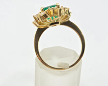 Load image into Gallery viewer, 3014 Vintage 18ct Gold Emerald (2.42ct) Diamonds (1.5ct) Cluster Ring