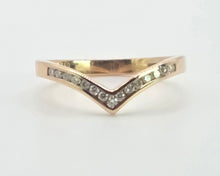 Load image into Gallery viewer, 2839: 18ct Gold 15 Diamonds Wishbone Dress/Stacker Ring
