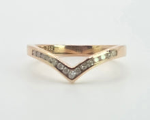 Load image into Gallery viewer, 2839: 18ct Gold 15 Diamonds Wishbone Dress/Stacker Ring