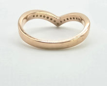 Load image into Gallery viewer, 2839: 18ct Gold 15 Diamonds Wishbone Dress/Stacker Ring