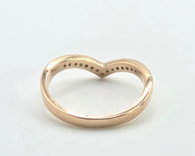 Load image into Gallery viewer, 2839: 18ct Gold 15 Diamonds Wishbone Dress/Stacker Ring