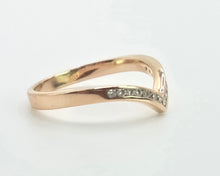 Load image into Gallery viewer, 2839: 18ct Gold 15 Diamonds Wishbone Dress/Stacker Ring