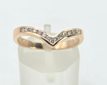 Load image into Gallery viewer, 2839: 18ct Gold 15 Diamonds Wishbone Dress/Stacker Ring