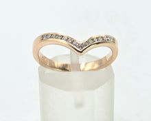 Load image into Gallery viewer, 2839: 18ct Gold 15 Diamonds Wishbone Dress/Stacker Ring