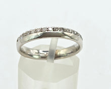 Load image into Gallery viewer, 2880: Vintage 9ct White Gould 17 natural Sparkling Diamonds Dress/Stacker Ring