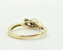 Load image into Gallery viewer, 2923: Vintage 9ct Gold 21 Natural Diamonds Bypass Ring