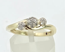 Load image into Gallery viewer, 2923: Vintage 9ct Gold 21 Natural Diamonds Bypass Ring