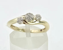 Load image into Gallery viewer, 2923: Vintage 9ct Gold 21 Natural Diamonds Bypass Ring