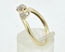 Load image into Gallery viewer, 2923: Vintage 9ct Gold 21 Natural Diamonds Bypass Ring