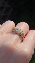 Load image into Gallery viewer, 2857: Antique 18ct Gold 12 Natural Old Cut Diamonds "Boat" Ring- From 1911